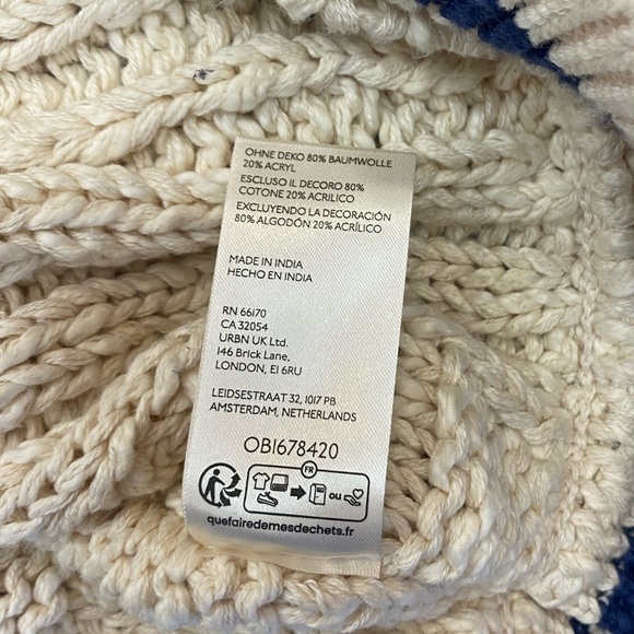 NWT Free People Clear Skies Cardigan in Cream Combo Size XS and M - Picture 15 of 15